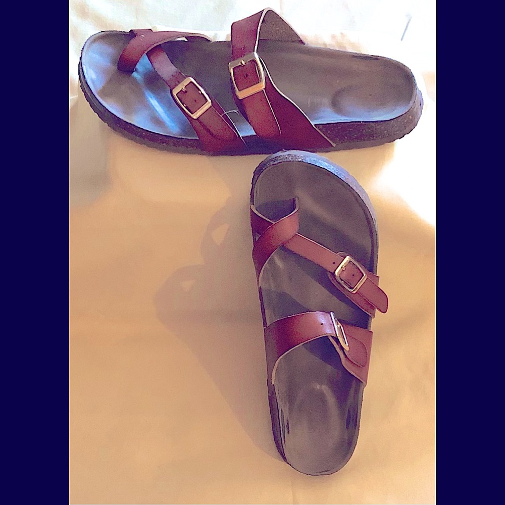 **SOLD**. Madden girl-sz 7 - cognac or brown leather sandals